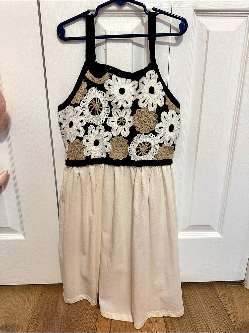 ZARA Girls Floral Dress Black & Cream Like New